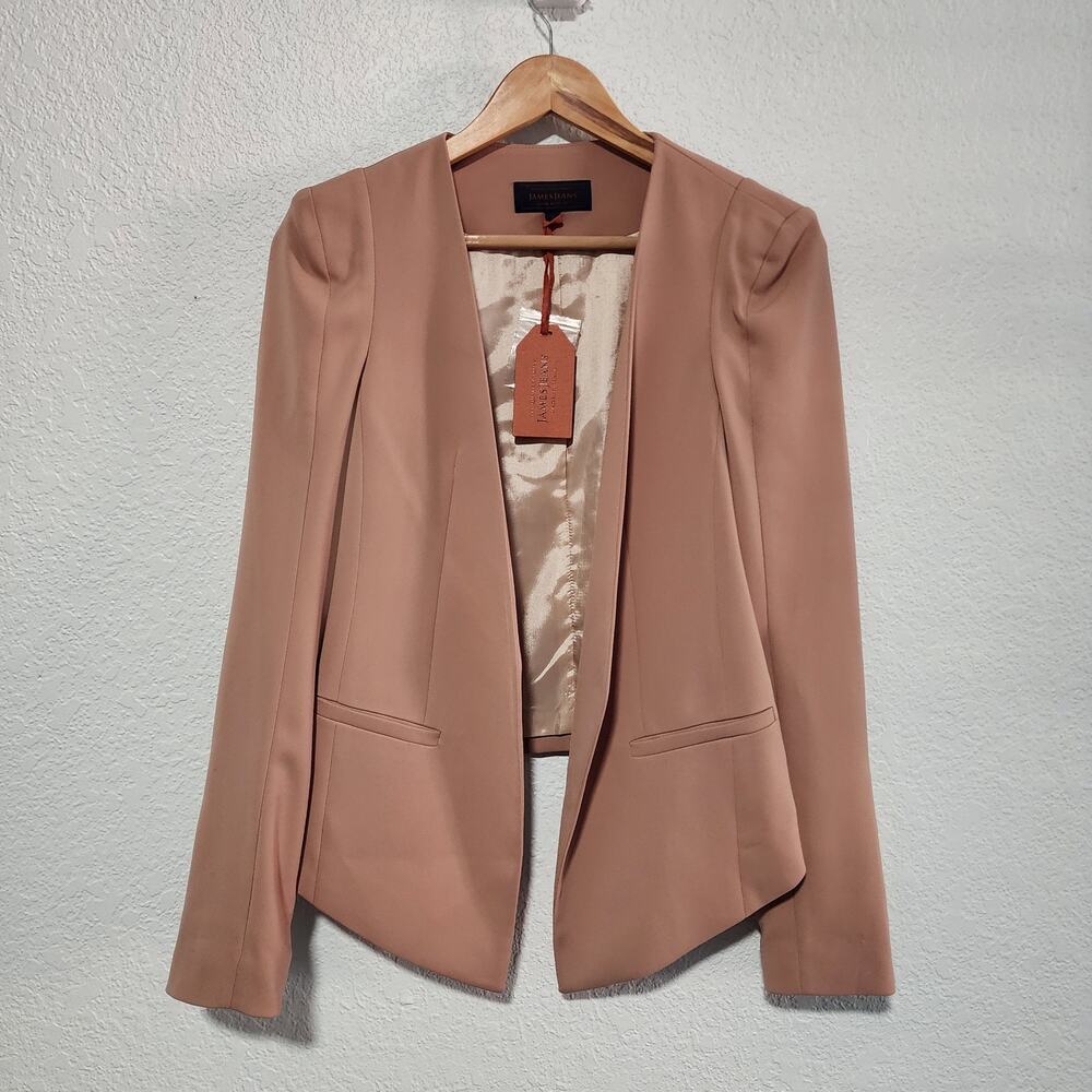James Jeans Peach Nude Open Blazer Jacket High Low Style Large Career Wear